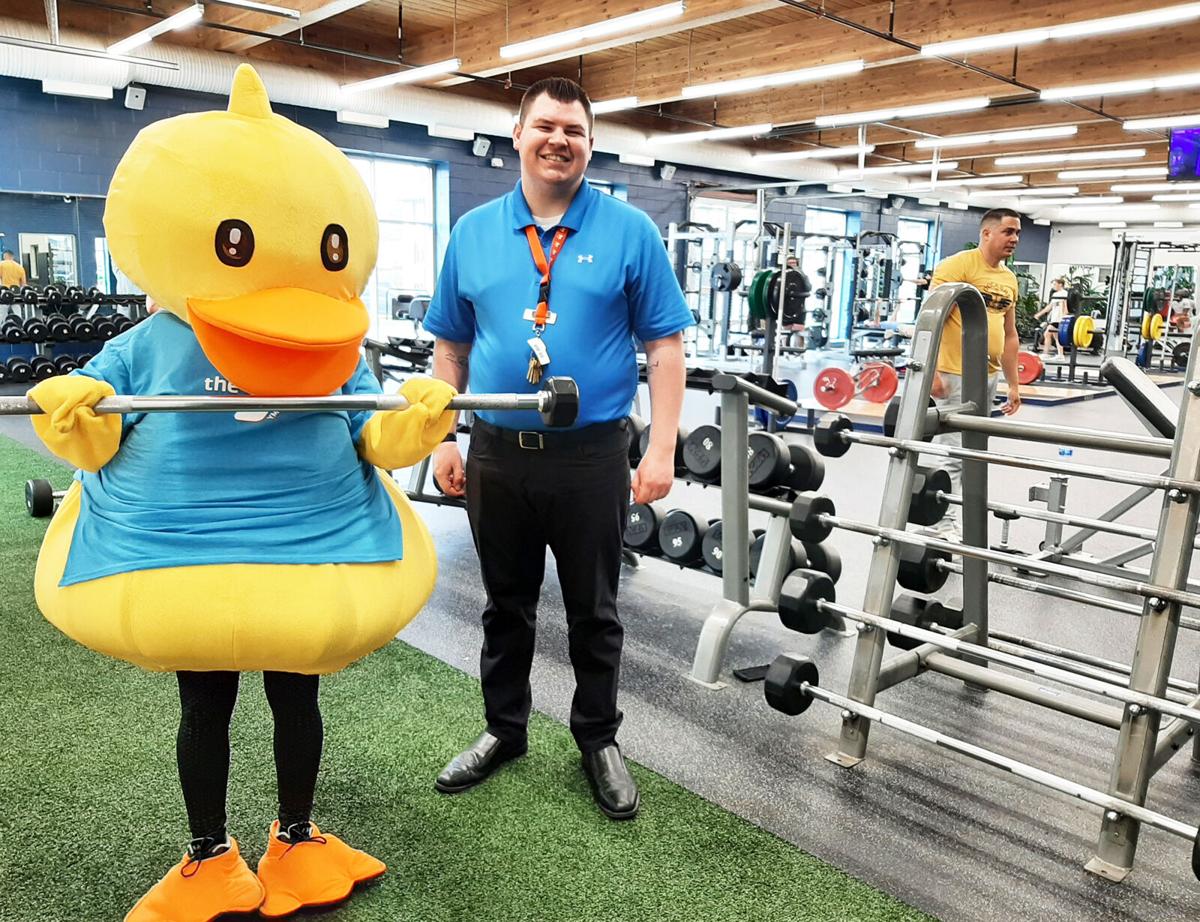 DuckY and Jayden in Wellness Center